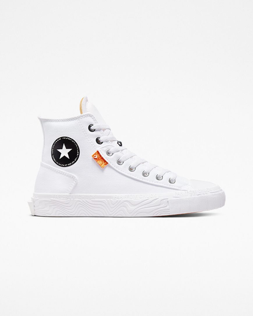 Tenisi Inalti Barbati Converse Chuck Taylor Alt Star Panza Albi Negrii Albi | RO GOTFU473